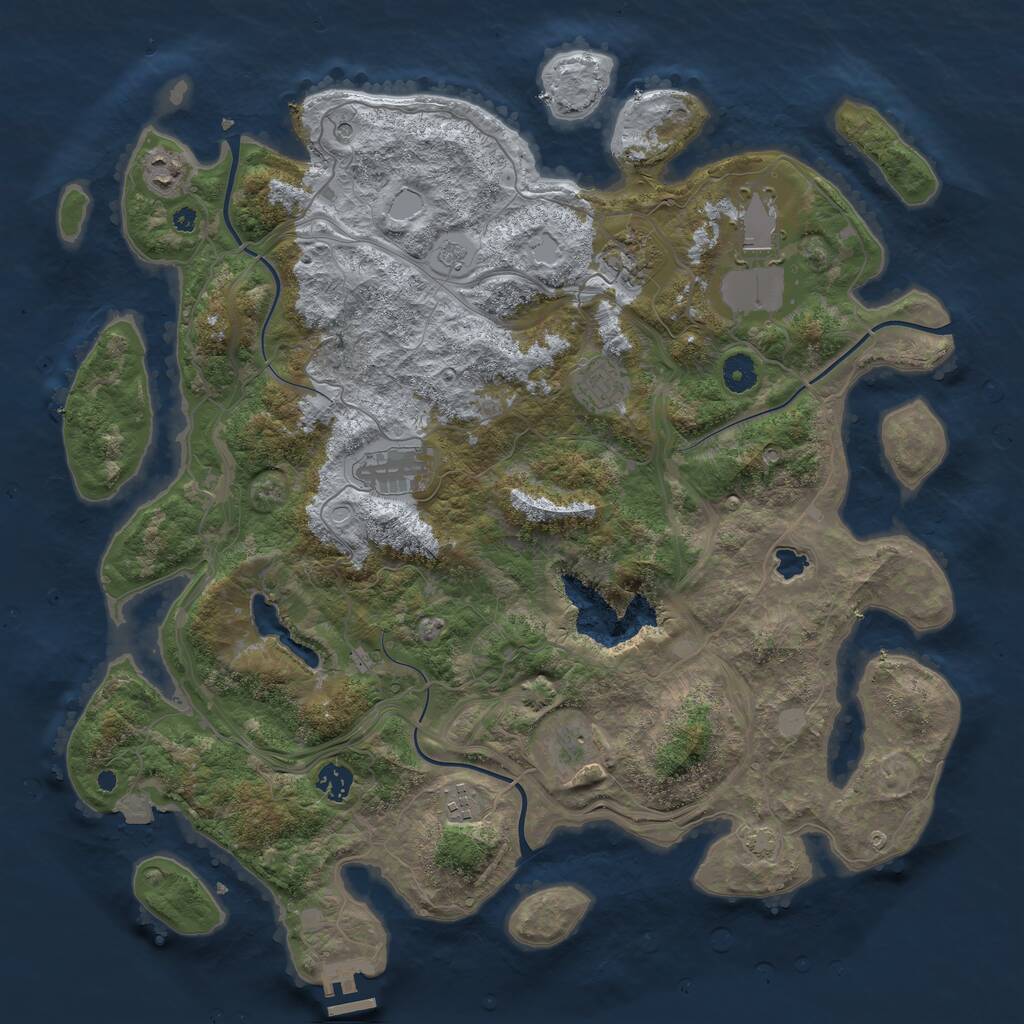 Rust Map: Procedural Map, Size: 4250, Seed: 59174636, 13 Monuments