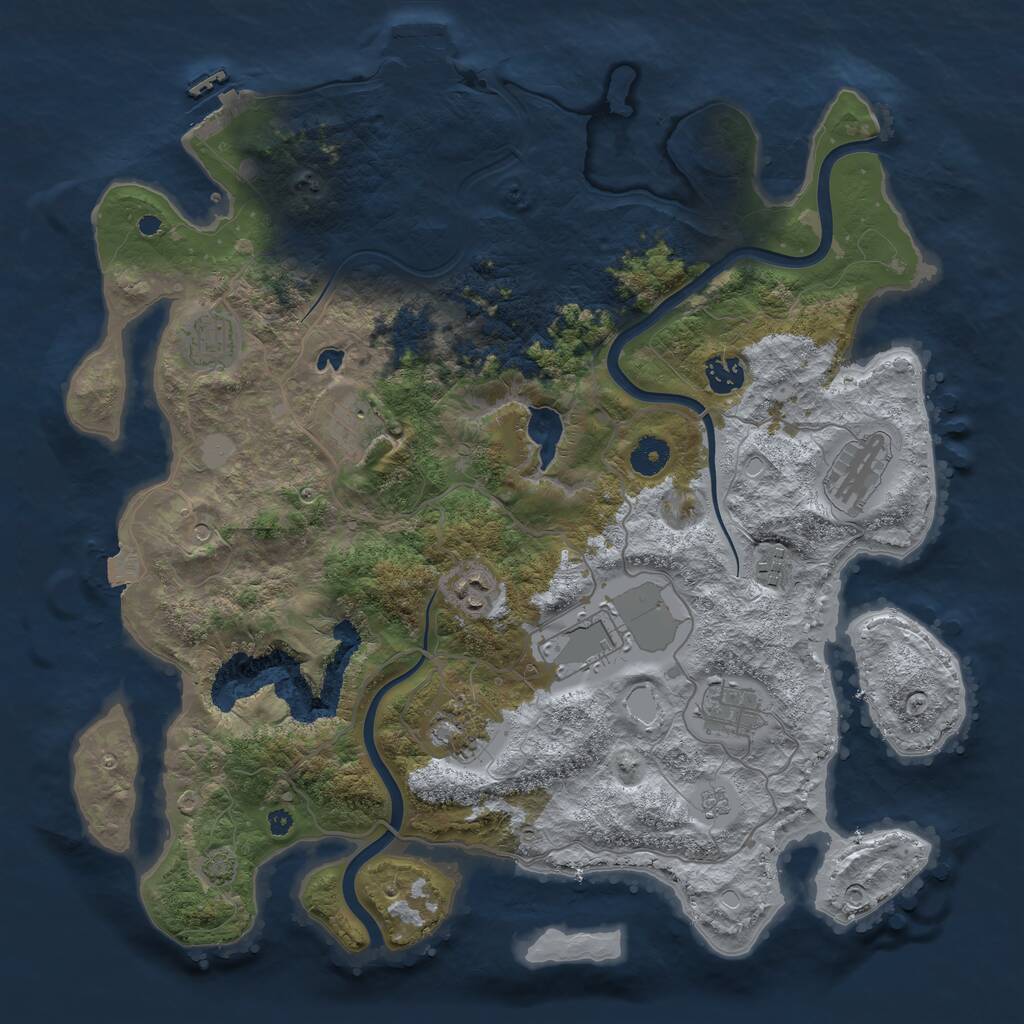 Rust Map: Procedural Map, Size: 4000, Seed: 2412, 15 Monuments