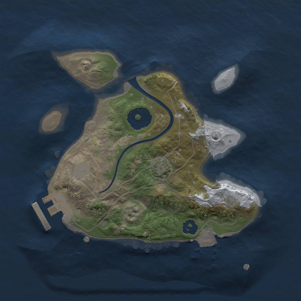 Rust Map: Procedural Map, Size: 2000, Seed: 84326, 3 Monuments