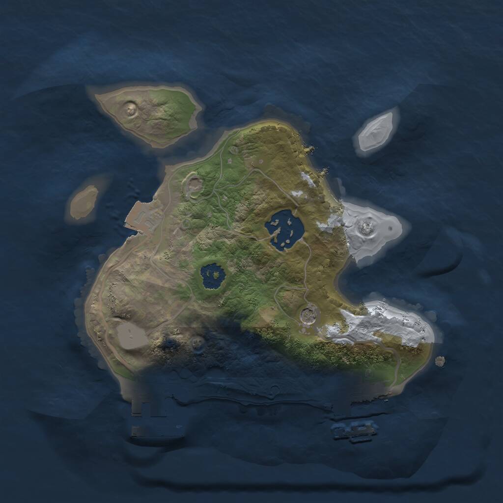 Rust Map: Procedural Map, Size: 2000, Seed: 84326, 5 Monuments