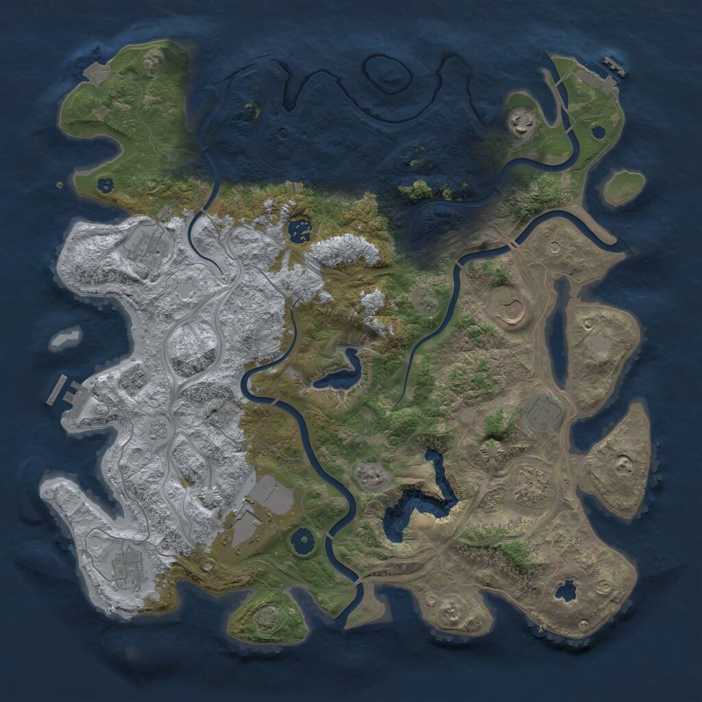 Rust Map: Procedural Map, Size: 4300, Seed: 77695276, 15 Monuments