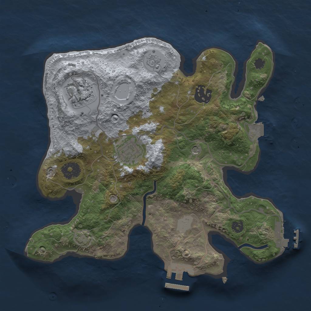 Rust Map: Procedural Map, Size: 2600, Seed: 1276795432, 11 Monuments
