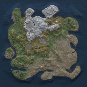 Thumbnail Rust Map: Procedural Map, Size: 3500, Seed: 1700817583, 17 Monuments