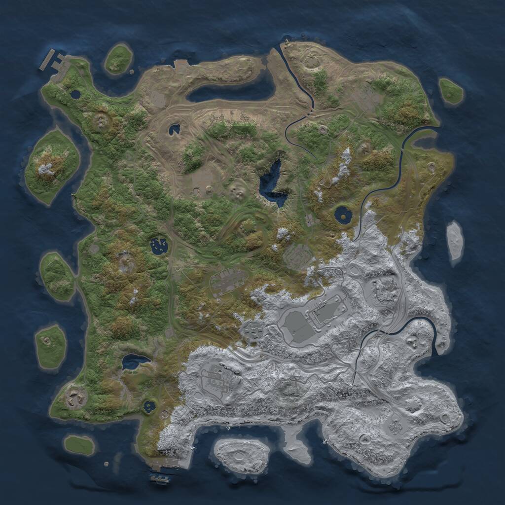 Rust Map: Procedural Map, Size: 4300, Seed: 65903130, 16 Monuments