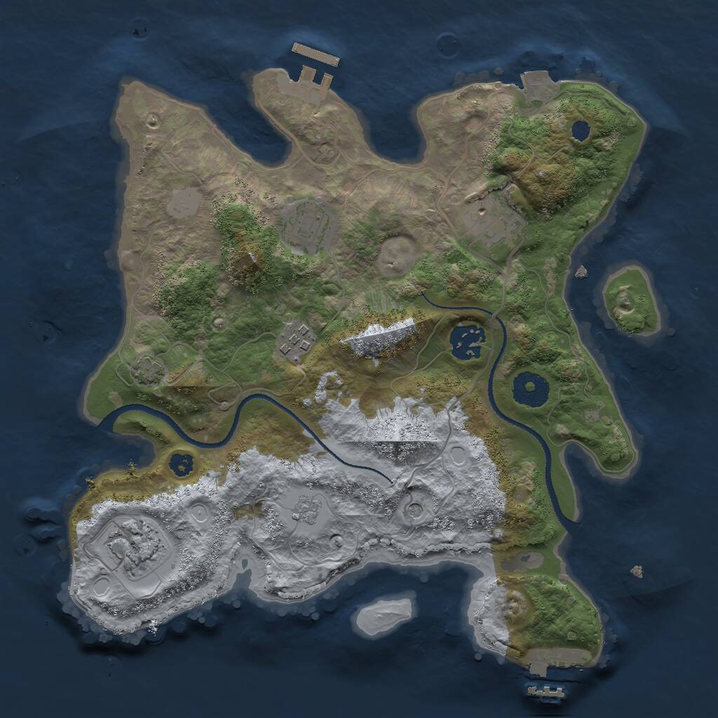 Rust Map: Procedural Map, Size: 3000, Seed: 12102023, 11 Monuments