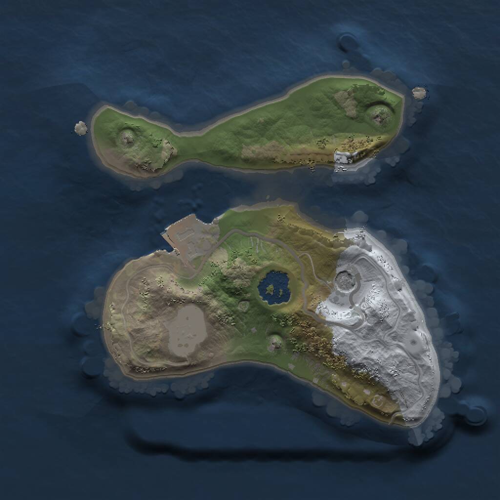 Rust Map: Procedural Map, Size: 1500, Seed: 1316805435, 2 Monuments