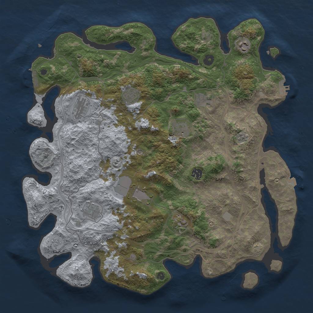 Rust Map: Procedural Map, Size: 4250, Seed: 59164466, 18 Monuments