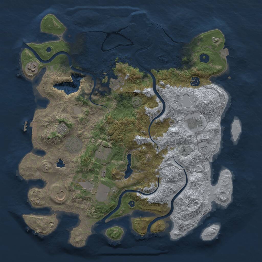 Rust Map: Procedural Map, Size: 4050, Seed: 150537580, 15 Monuments