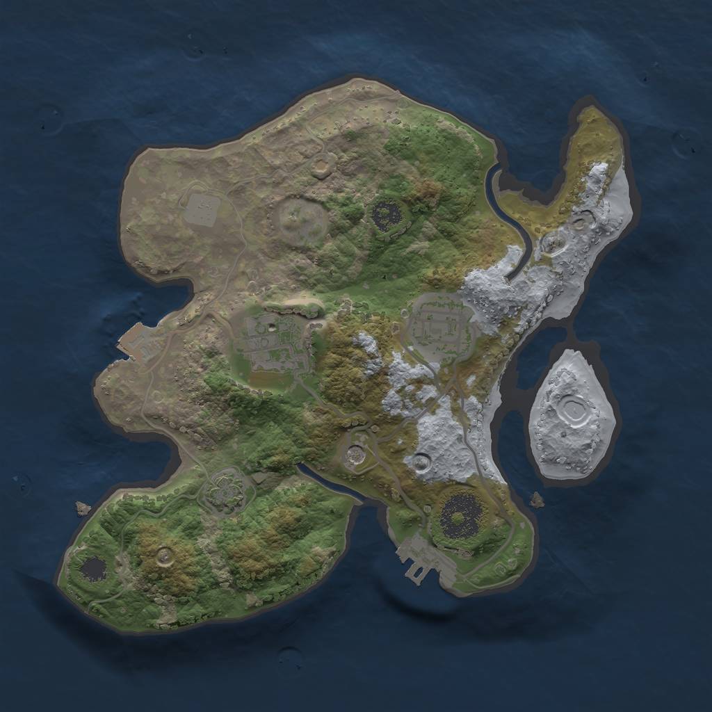 Rust Map: Procedural Map, Size: 2400, Seed: 912315264, 8 Monuments