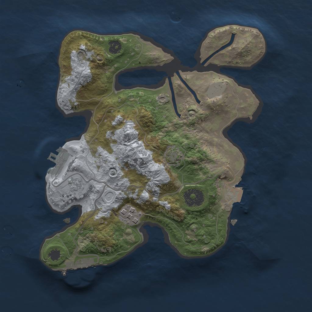 Rust Map: Procedural Map, Size: 2400, Seed: 431772725, 8 Monuments