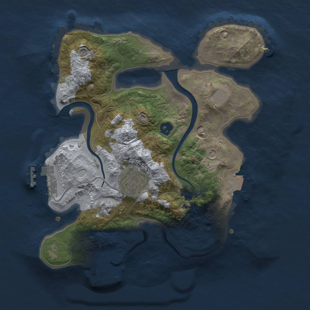 Rust Map: Procedural Map, Size: 2400, Seed: 431772725, 5 Monuments