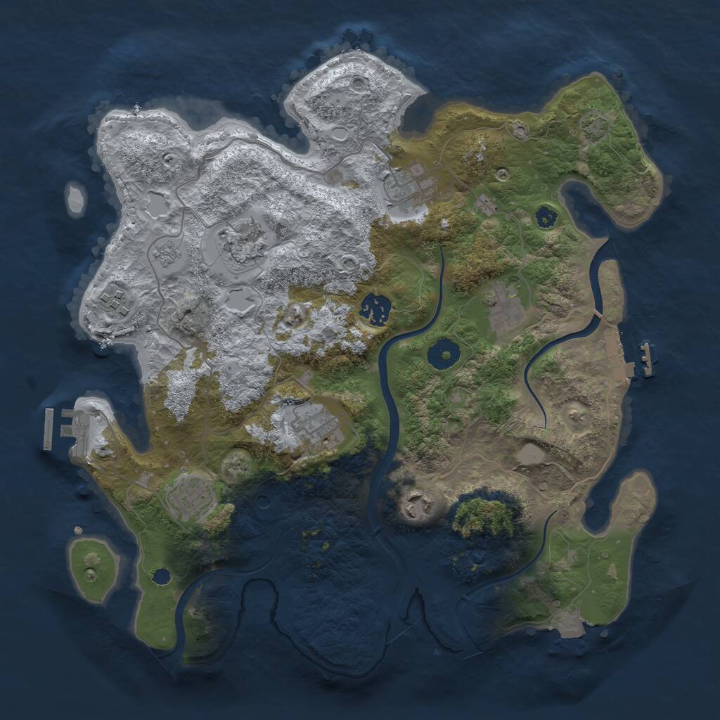 Rust Map: Procedural Map, Size: 3450, Seed: 7726914, 14 Monuments