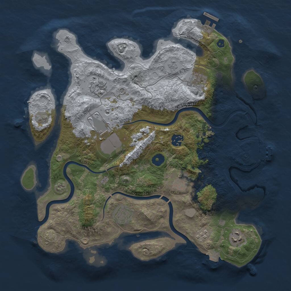 Rust Map: Procedural Map, Size: 3600, Seed: 36635170, 14 Monuments