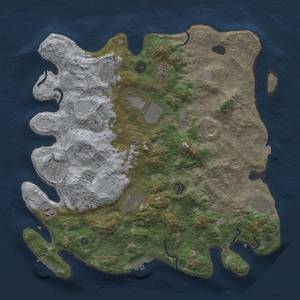 Thumbnail Rust Map: Procedural Map, Size: 3950, Seed: 198289194, 18 Monuments