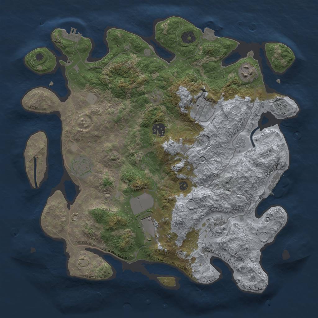 Rust Map: Procedural Map, Size: 3550, Seed: 52092698, 15 Monuments