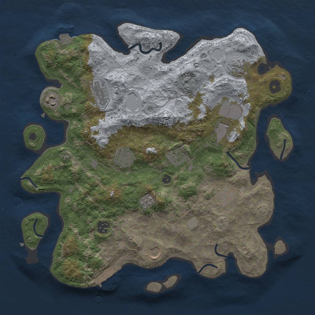Rust Map: Procedural Map, Size: 3750, Seed: 17016998, 17 Monuments