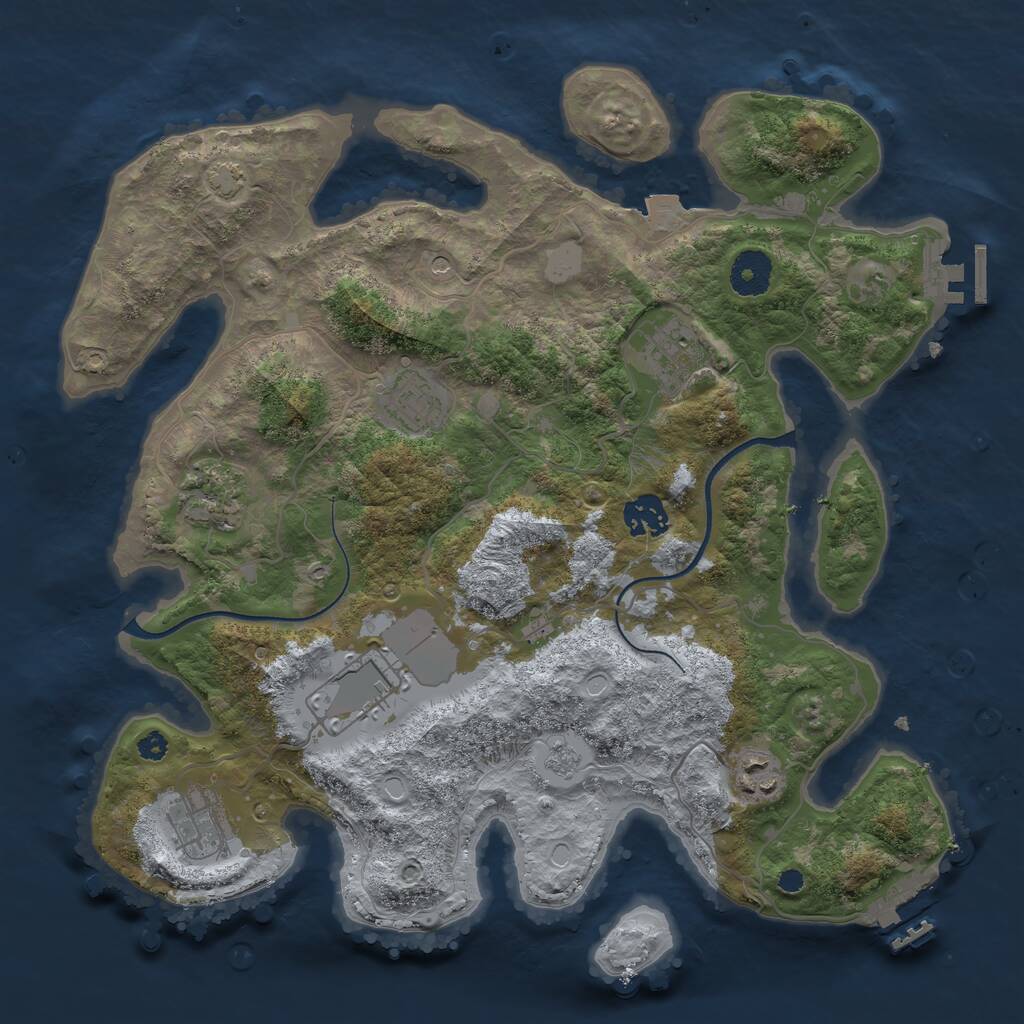 Rust Map: Procedural Map, Size: 3500, Seed: 32568, 13 Monuments