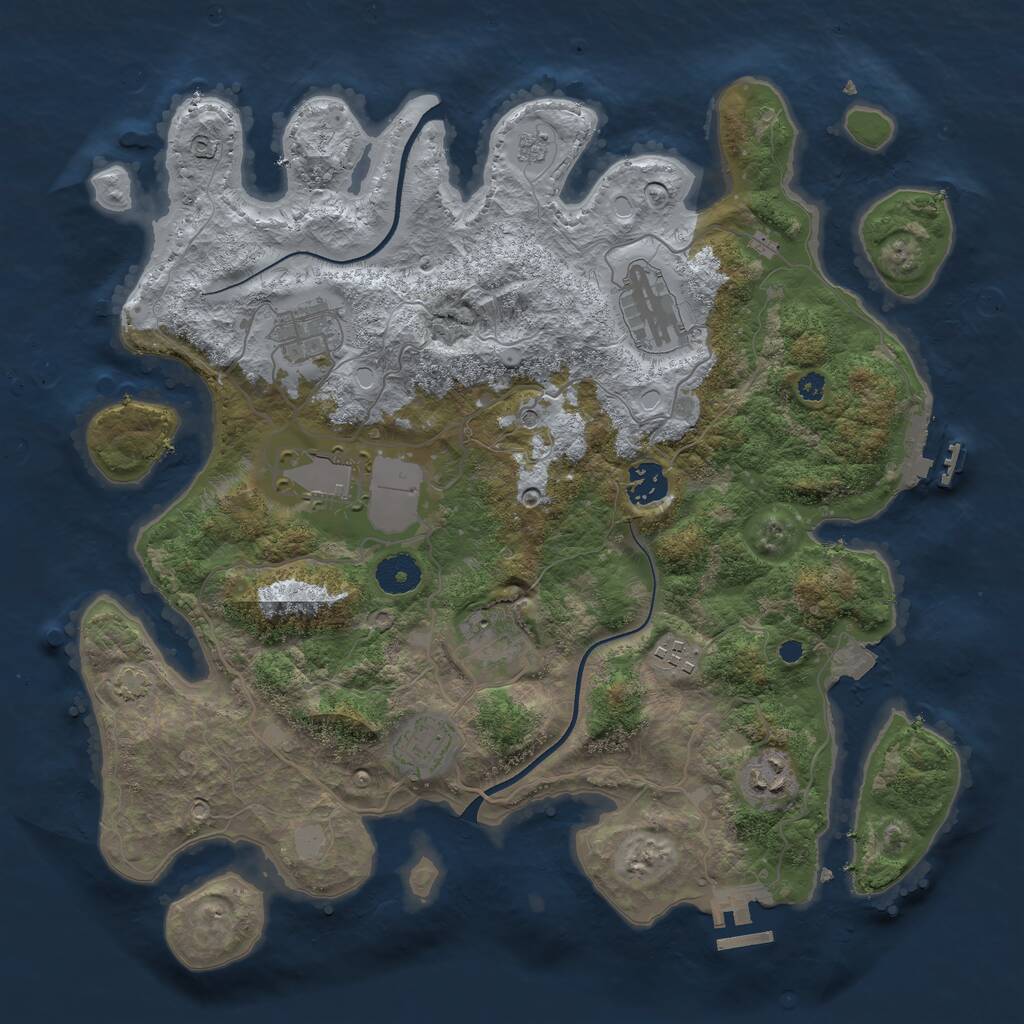 Rust Map: Procedural Map, Size: 3650, Seed: 89366286, 14 Monuments