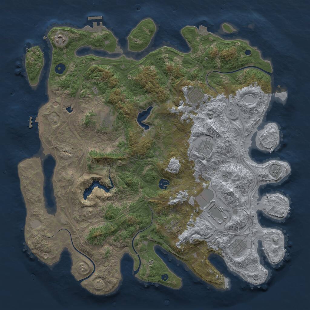 Rust Map: Procedural Map, Size: 4400, Seed: 40608944, 15 Monuments