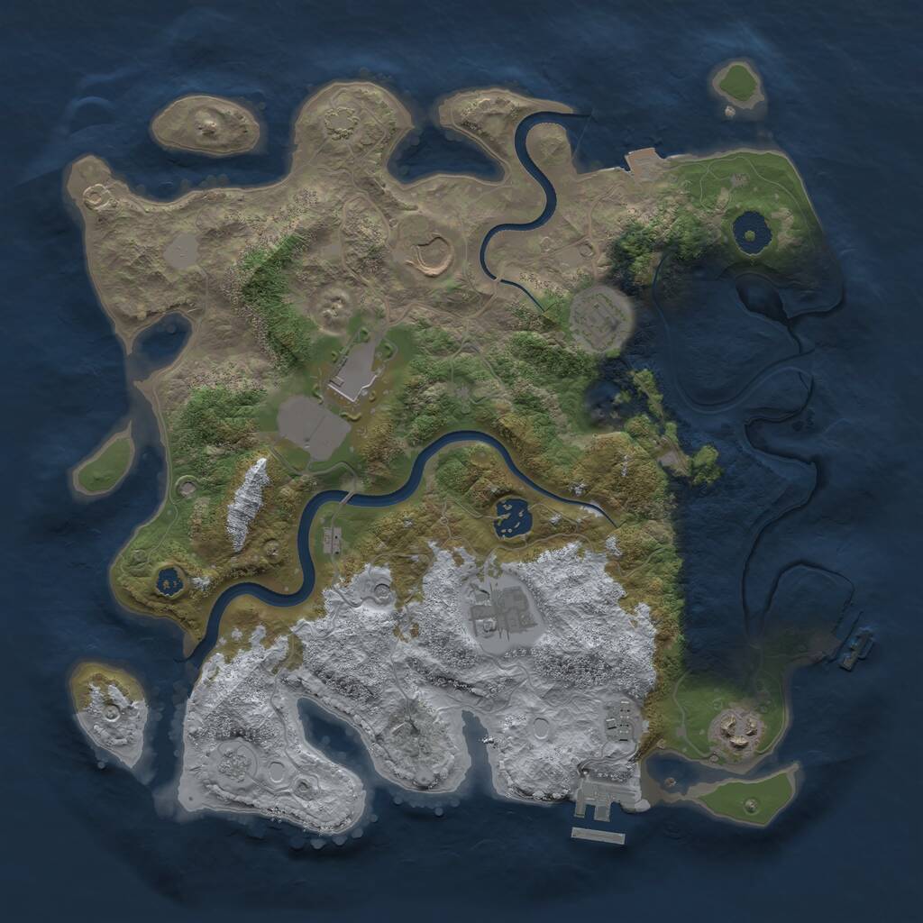 Rust Map: Procedural Map, Size: 3500, Seed: 1919986458, 13 Monuments