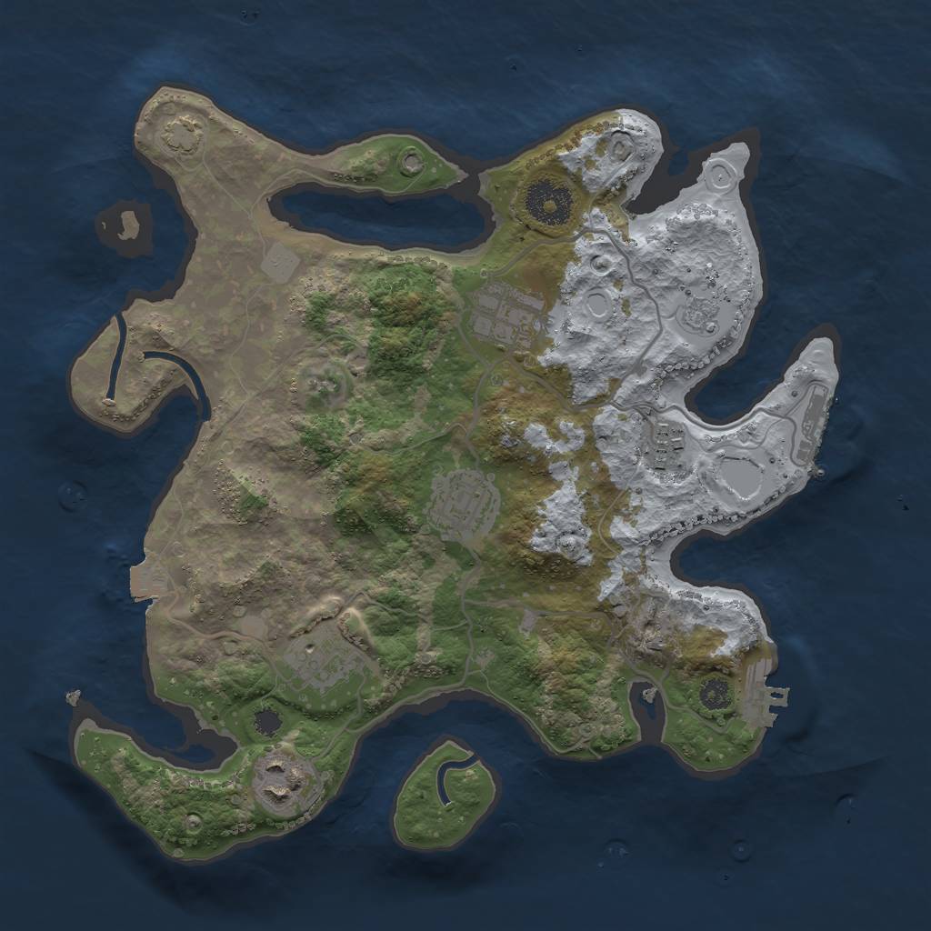 Rust Map: Procedural Map, Size: 3000, Seed: 635, 12 Monuments