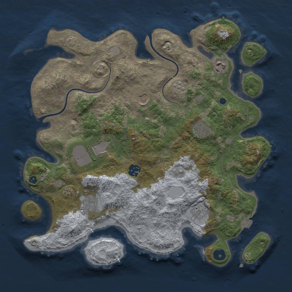 Rust Map: Procedural Map, Size: 3700, Seed: 1754985422, 12 Monuments