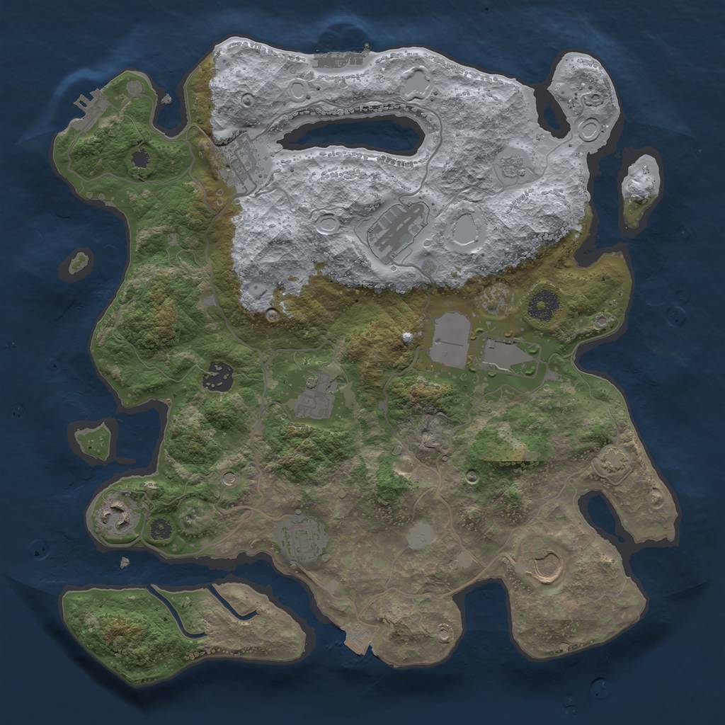 Rust Map: Procedural Map, Size: 3500, Seed: 114314200, 16 Monuments