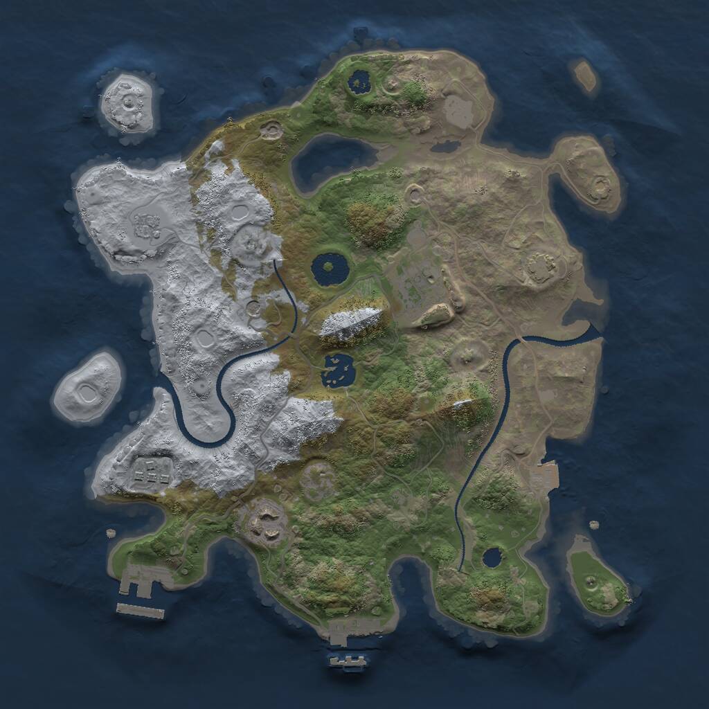 Rust Map: Procedural Map, Size: 3000, Seed: 40570388, 10 Monuments