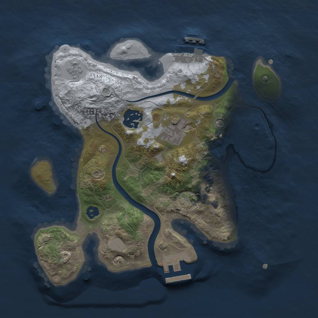 Rust Map: Procedural Map, Size: 2500, Seed: 893994484, 8 Monuments