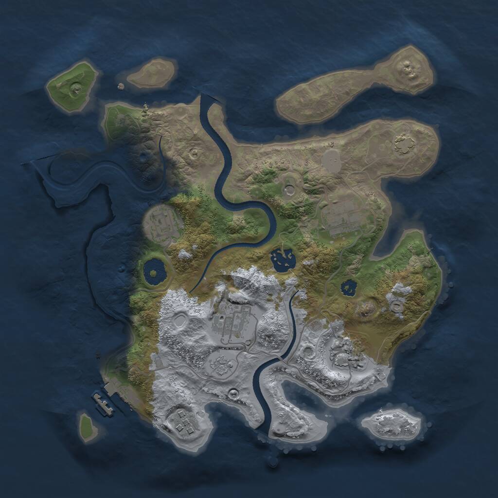 Rust Map: Procedural Map, Size: 3000, Seed: 1963415694, 11 Monuments