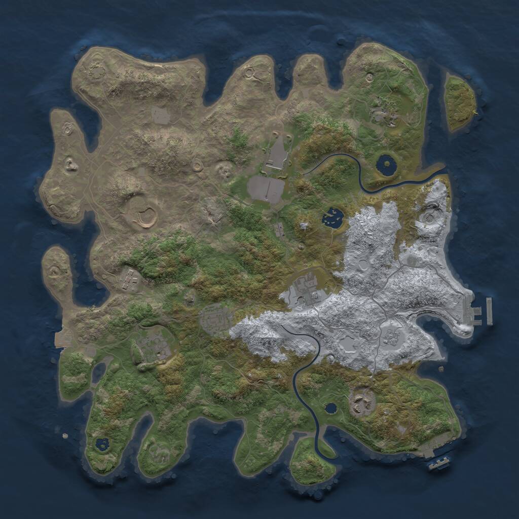 Rust Map: Procedural Map, Size: 3800, Seed: 1108257118, 15 Monuments