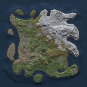 Thumbnail Rust Map: Barren, Size: 3500, Seed: 41972667, 13 Monuments