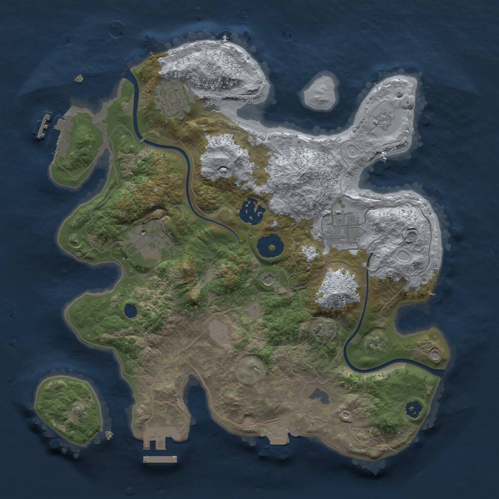 Rust Map: Procedural Map, Size: 3000, Seed: 4259013, 10 Monuments