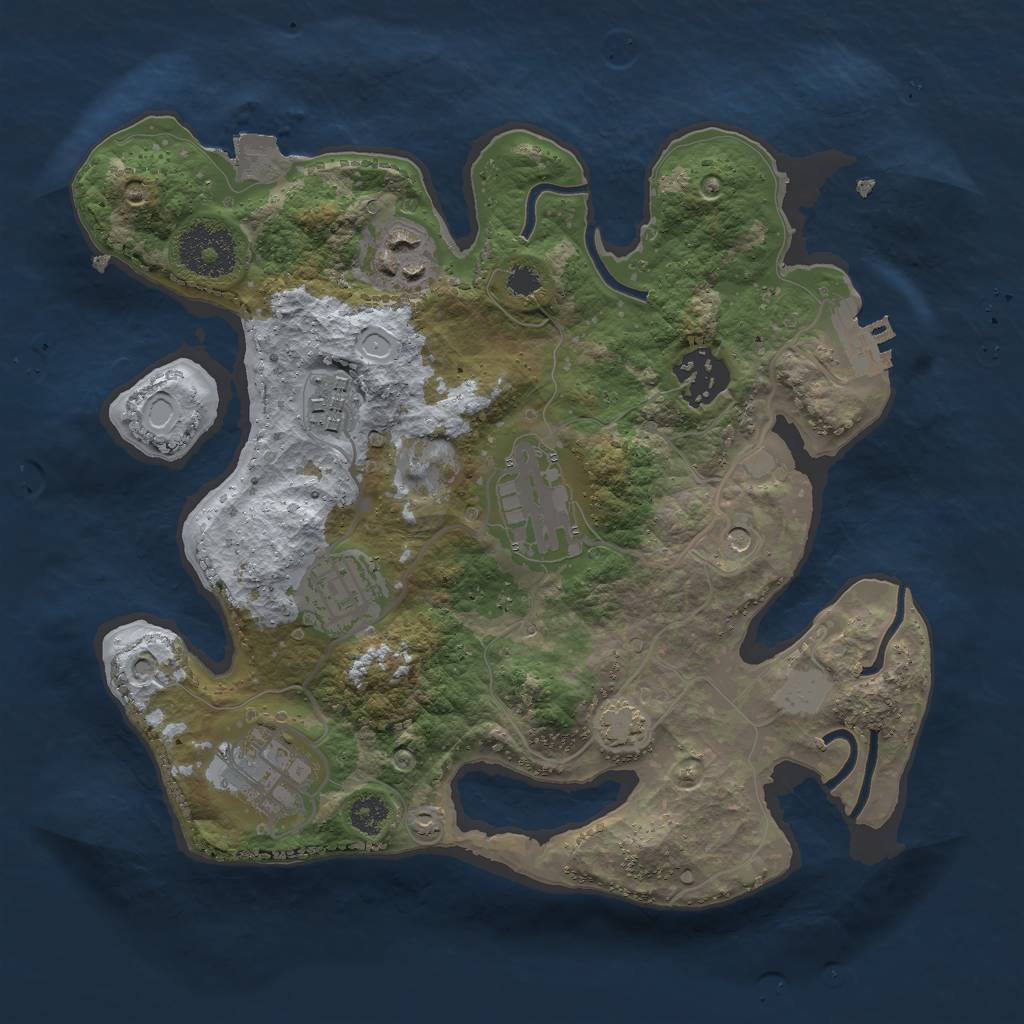 Rust Map: Procedural Map, Size: 2750, Seed: 1251766118, 12 Monuments