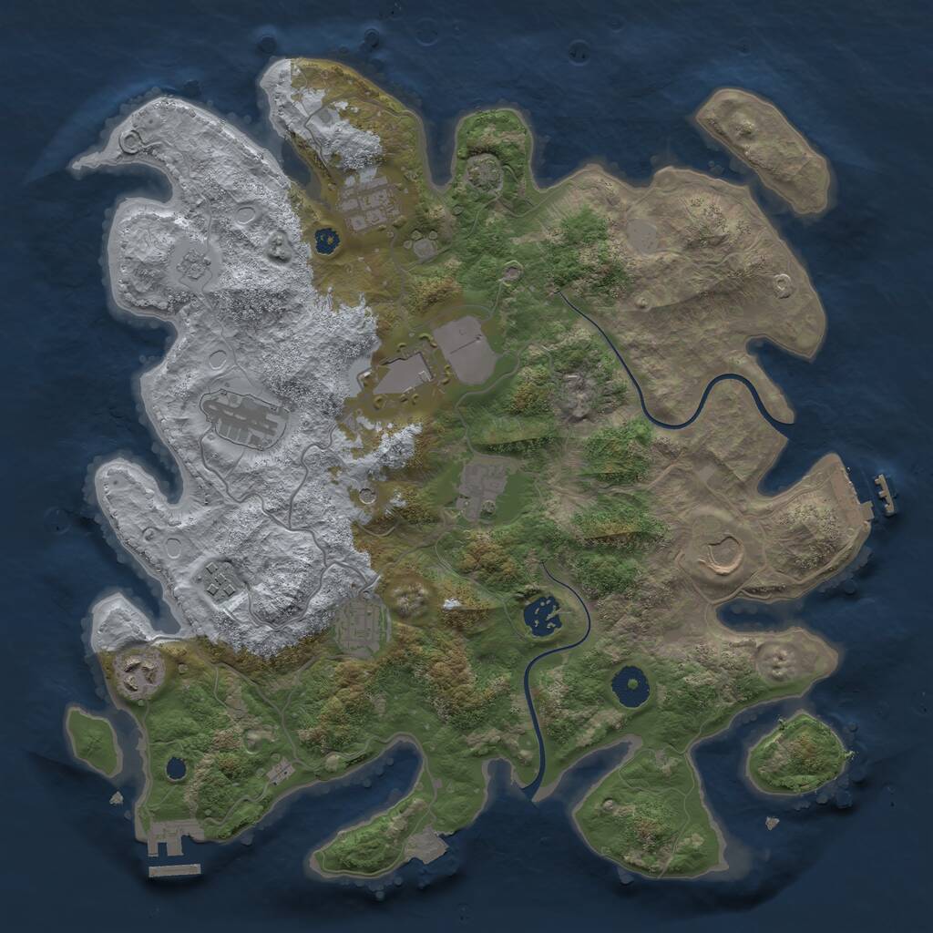 Rust Map: Procedural Map, Size: 3650, Seed: 96488341, 15 Monuments