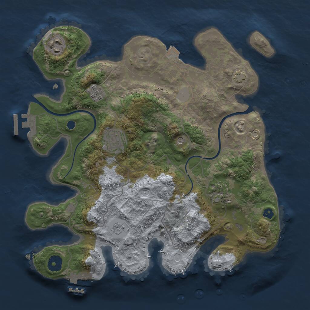 Rust Map: Procedural Map, Size: 3000, Seed: 1059901839, 10 Monuments