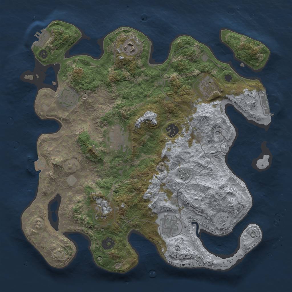 Rust Map: Procedural Map, Size: 3450, Seed: 26401712, 16 Monuments