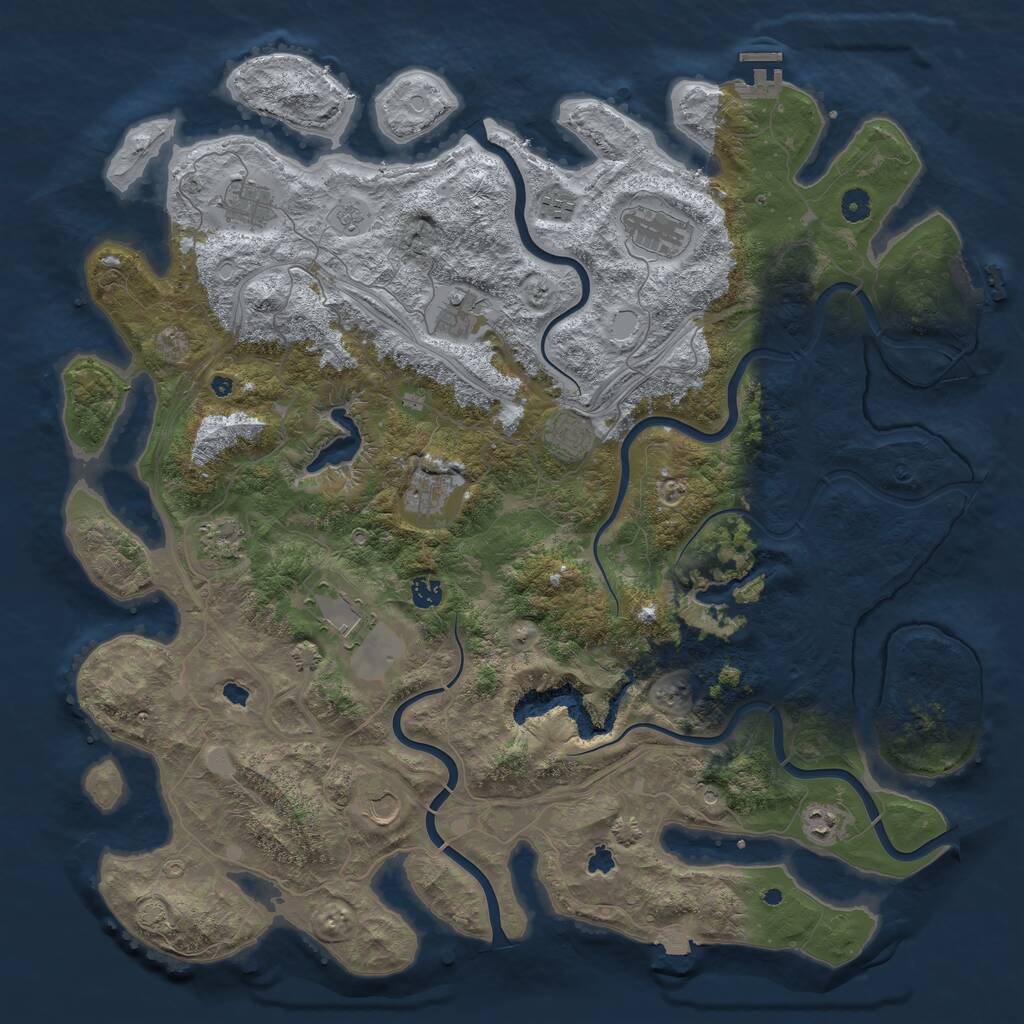 Rust Map: Procedural Map, Size: 4844, Seed: 22000021, 17 Monuments