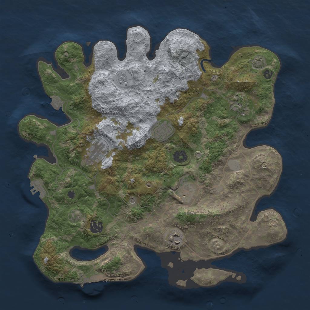 Rust Map: Procedural Map, Size: 3450, Seed: 97497738, 14 Monuments