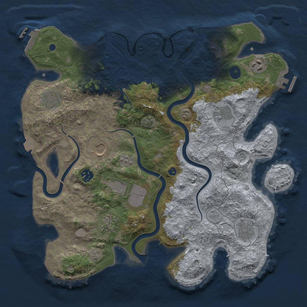 Rust Map: Procedural Map, Size: 3750, Seed: 11711322, 15 Monuments