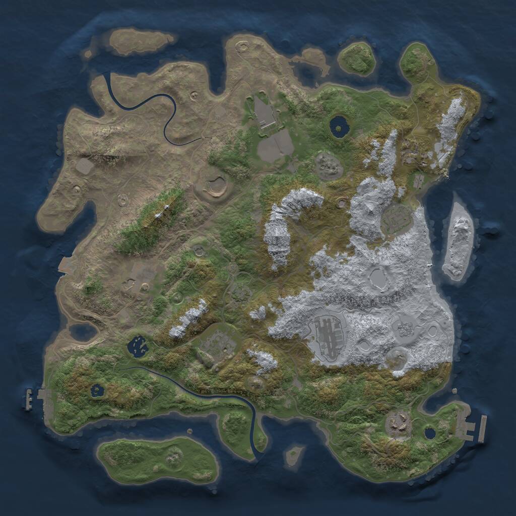 Rust Map: Procedural Map, Size: 3800, Seed: 93974890, 15 Monuments