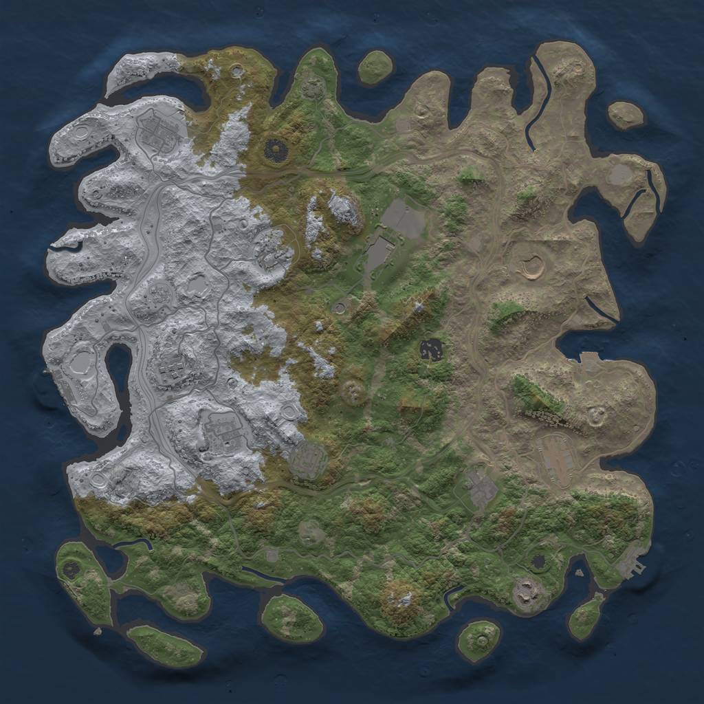 Rust Map: Procedural Map, Size: 4400, Seed: 12814582, 19 Monuments