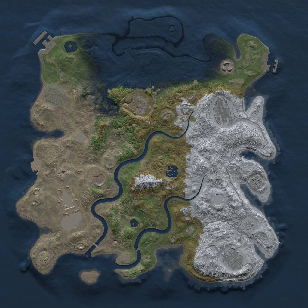 Rust Map: Procedural Map, Size: 3700, Seed: 24150730, 15 Monuments