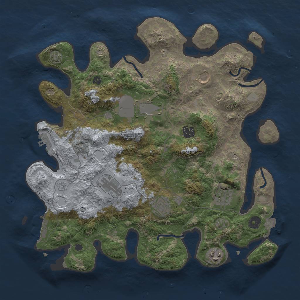 Rust Map: Procedural Map, Size: 3600, Seed: 79099087, 15 Monuments