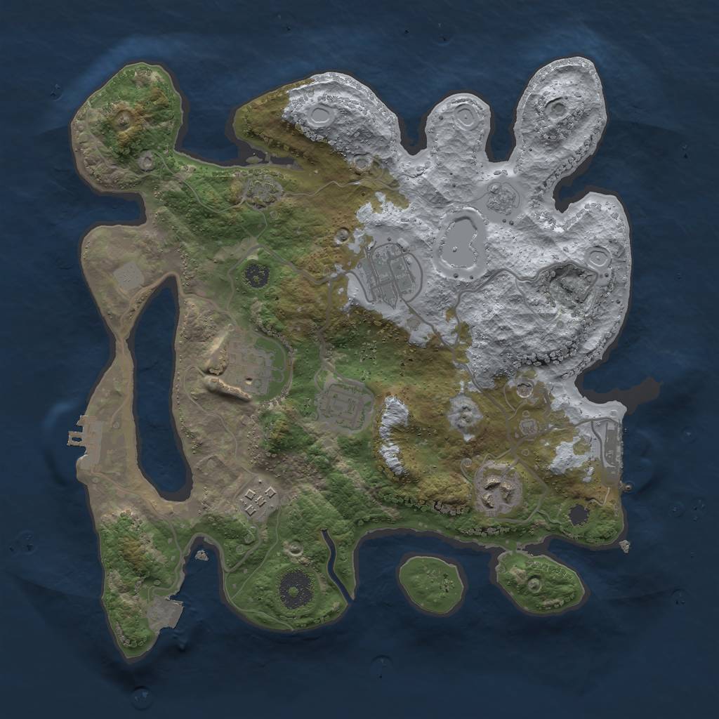 Rust Map: Procedural Map, Size: 3000, Seed: 746824133, 13 Monuments