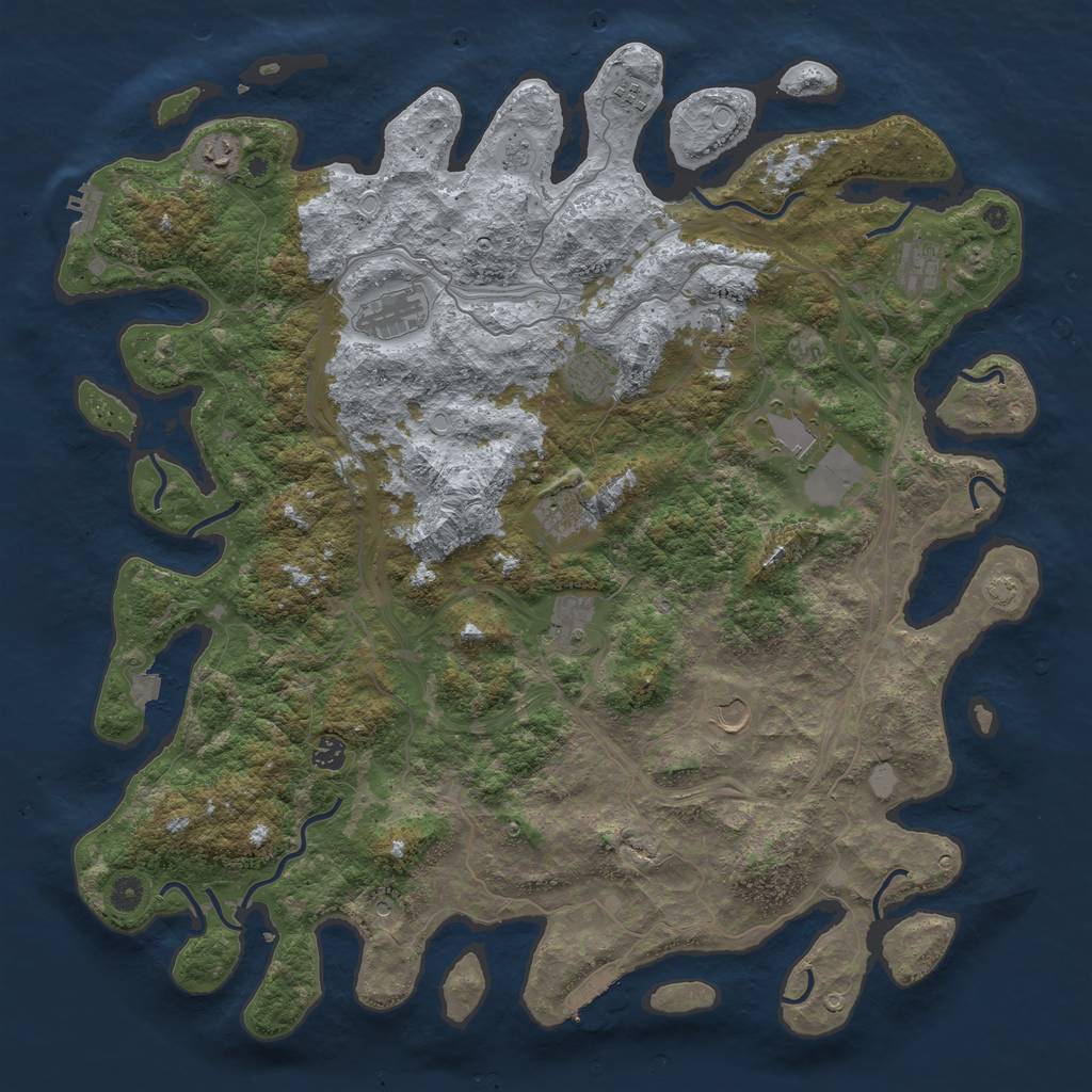 Rust Map: Procedural Map, Size: 4800, Seed: 1453355401, 19 Monuments