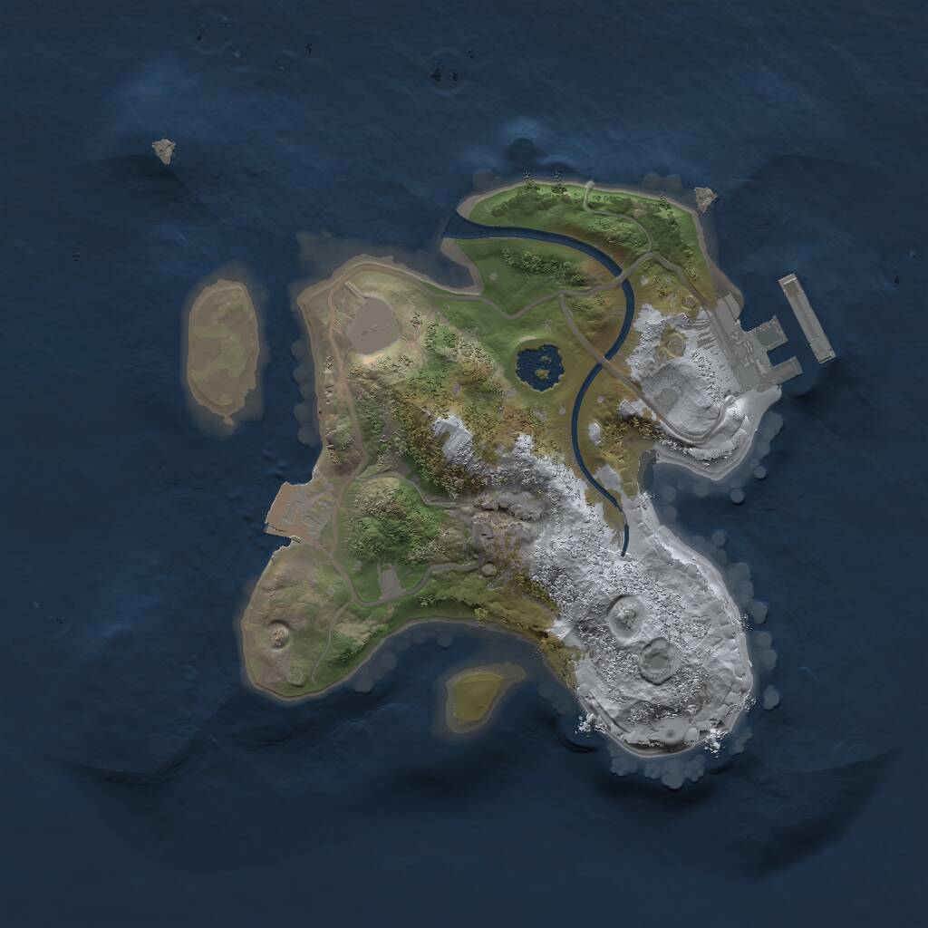 Rust Map: Procedural Map, Size: 2000, Seed: 52115975, 2 Monuments