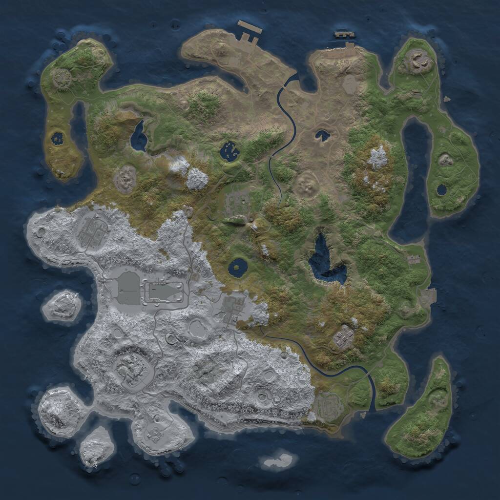Rust Map: Procedural Map, Size: 4000, Seed: 54418752, 15 Monuments