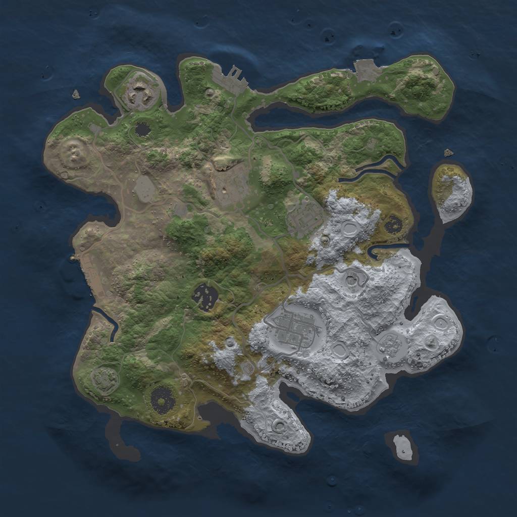 Rust Map: Procedural Map, Size: 3000, Seed: 612398286, 13 Monuments