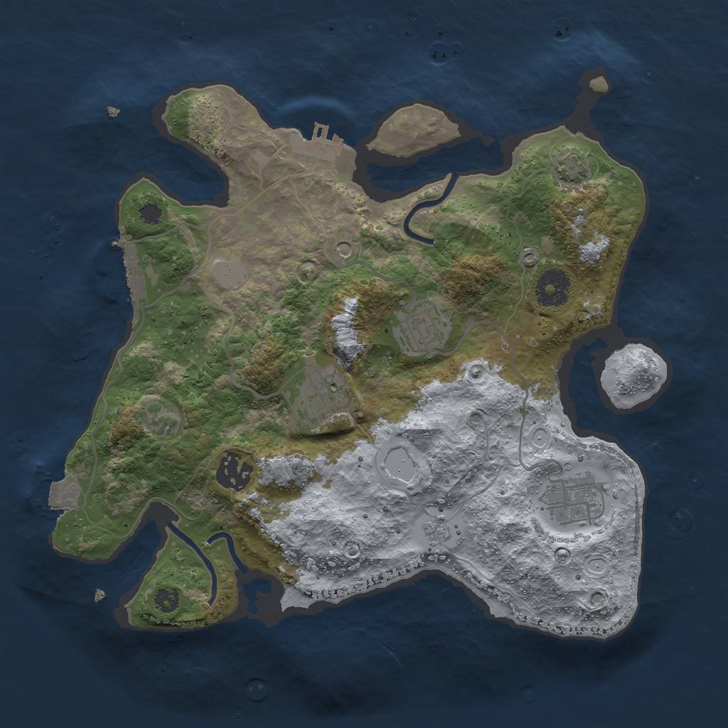 Rust Map: Procedural Map, Size: 3000, Seed: 84222, 12 Monuments